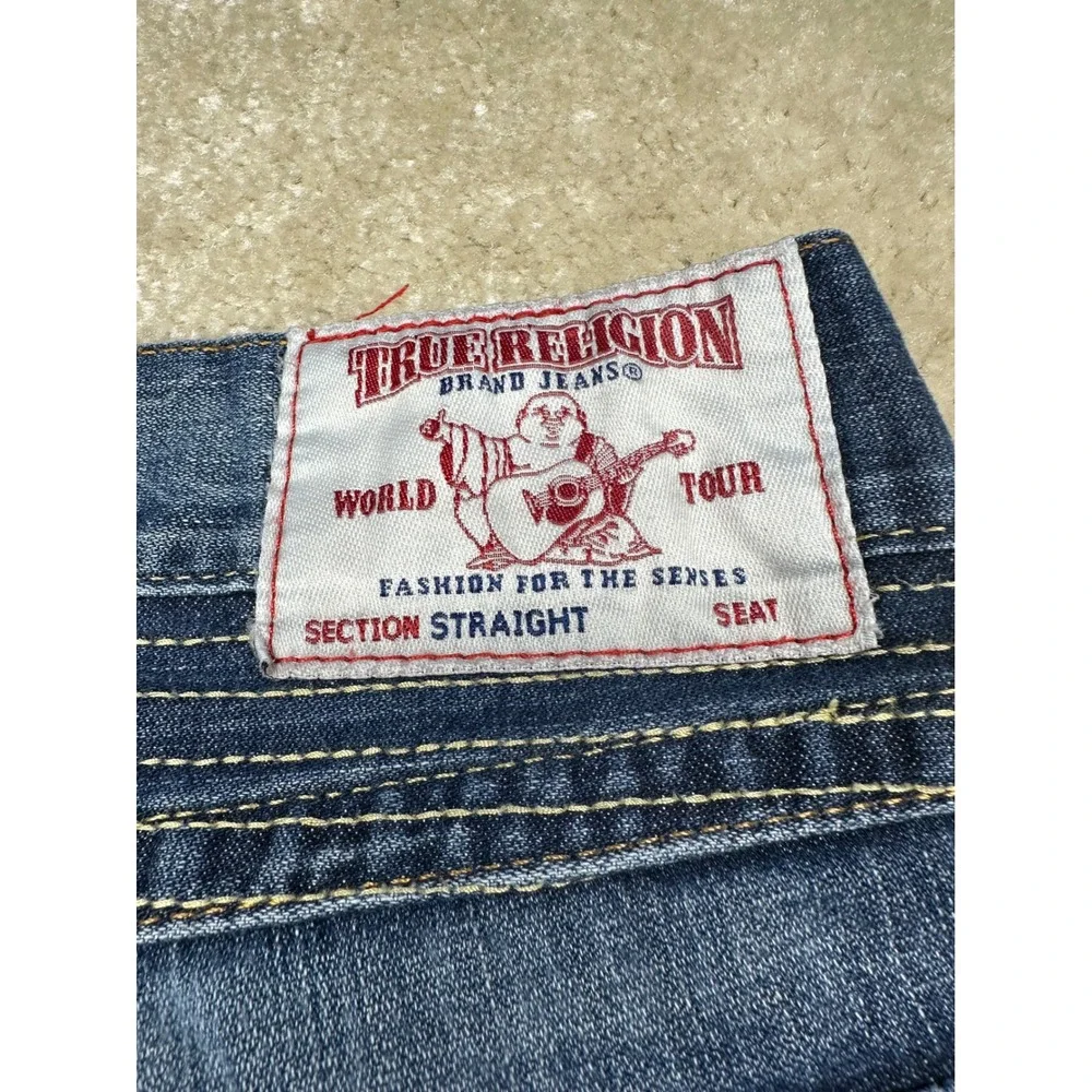 True Religion Section Straight Mens Jeans Blue Medium Wash Denim Size 36 Mexico